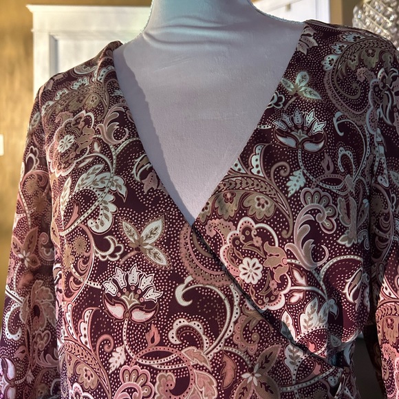 Hippie 60s style vintage patterned dress with ruffled sleeves - Picture 5 of 8